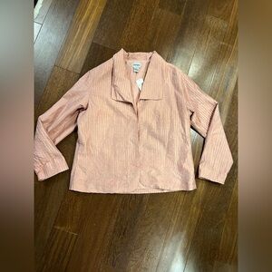 New Chico's Silk Set Textured Pink Lenie Jacket and Tank